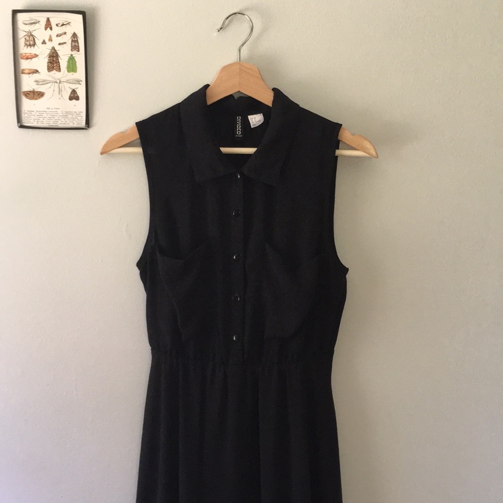 Black collared shirt dress